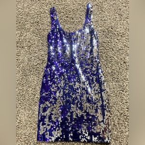 As U Wish Sequin Dress Purple Small Bodycon Sleeveless